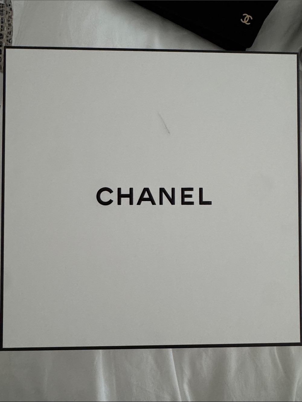CHANEL Black and White Logo Gift Box